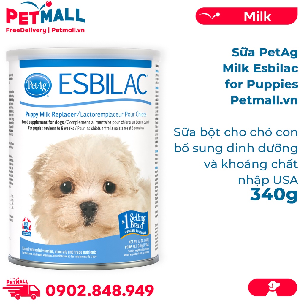Sữa PetAg Milk Esbilac for Puppies 340g - Sữa bột cho chó con thumbnail