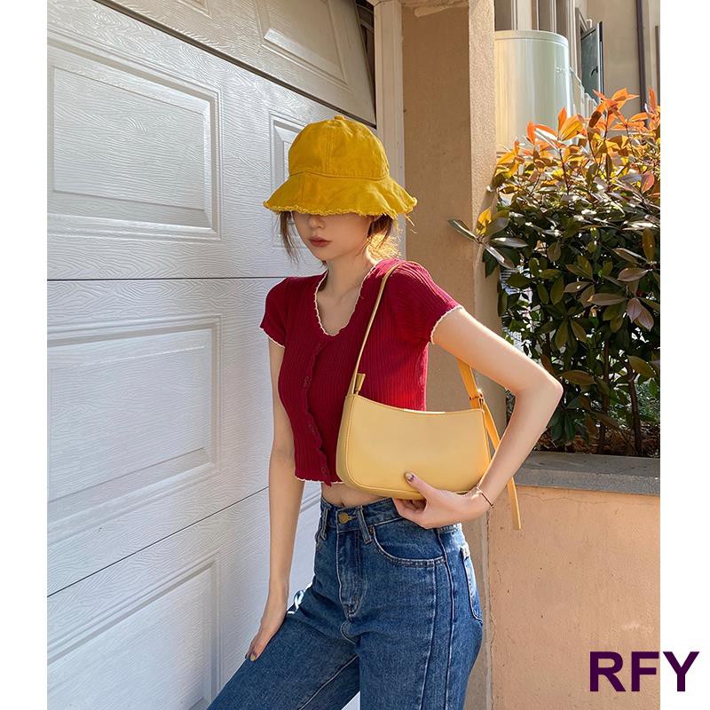 Summer Small Bag Female 2020 New Wave French Texture Popular Underarm Bag Wild Portable Baguette Bag-RFY