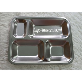 KHAY CƠM PHẦN INOX 4 NGĂN 201|inoxcenter86