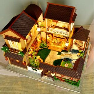 Kèm Mica và keo dán - Mô hình nhà gỗ búp bê Dollhouse DIY - TB20 Lotus Pond Moonlight