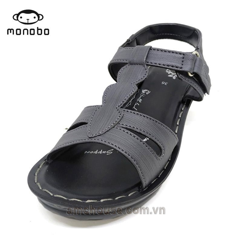 Giày sandal nữ Thái Lan quai ngang đế 5cm Overtime - L10-07 XÁM