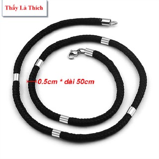 Dây chuyền đeo cổ Nam dây dù cách điệu inox - Cam kết 1 đổi 1 nếu đen & gỉ sét