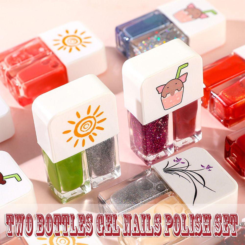 Bộ Hai Lọ Gel Sơn Móng Tay 8ML DIY Màu Mờ