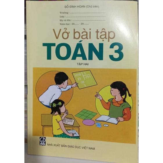 vở bài tập Toán lớp 3 tập 2 + bao kiếng + bút chì 2b
