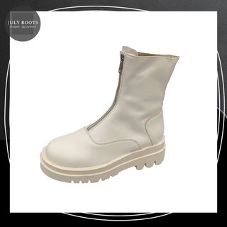 BOOTS THẤP KHOÁ KÉO TRƯỚC ĐẾ 5 CM DA MỀM ULZZANG