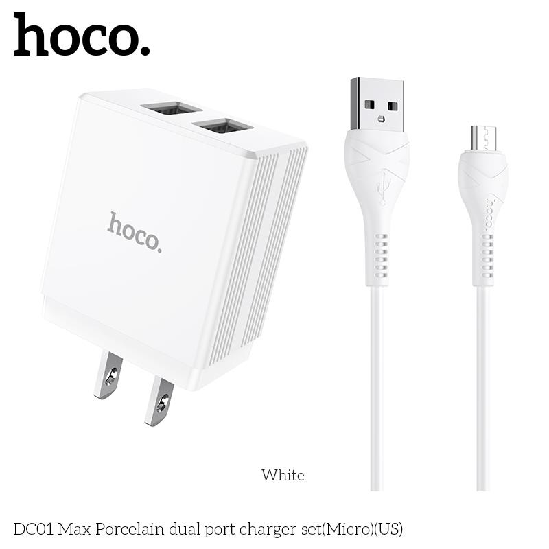 Bộ củ cáp sạc HOCO DC01 Max Micro USB Chính hãng Giá tốt