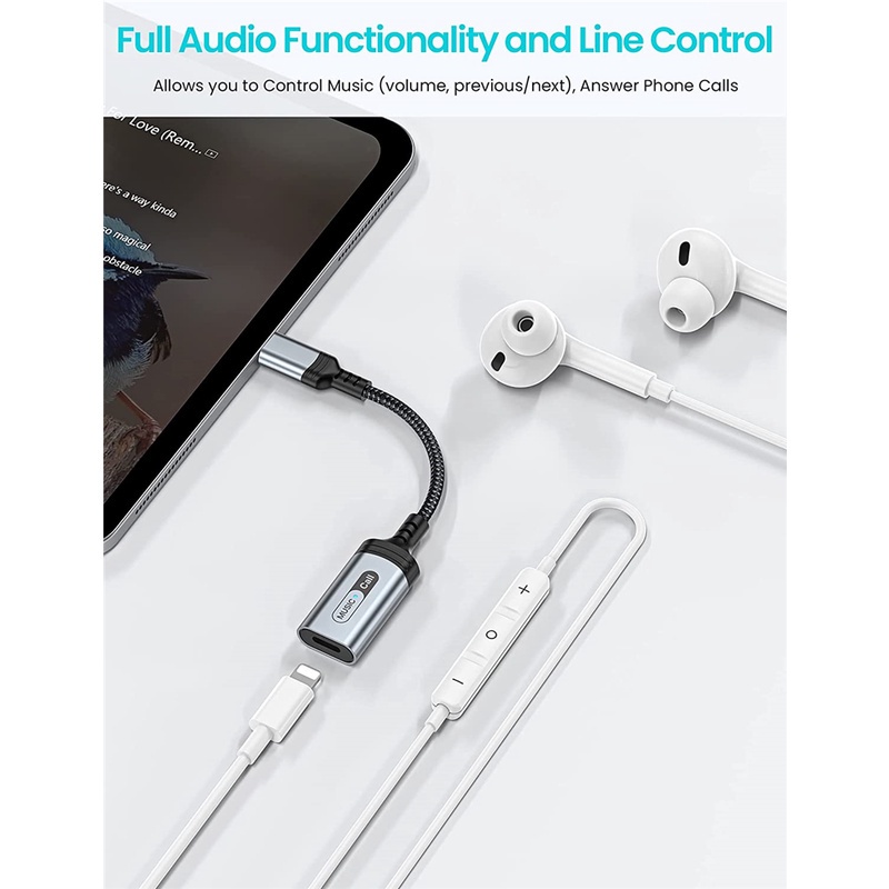 Bộ Chuyển Đổi Âm Thanh Kỹ Thuật Số USB C Sang Lightnig Type C Dac Cho Tai Nghe I-pad Pro Mac-book Magic-book
