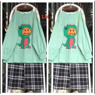 [Sói Xám] [Free ship 50k] ❤️❤️❤️- Sét áo khủng Long drew bo tay da cá + quần kẻ ô LN11 -Vải xịn