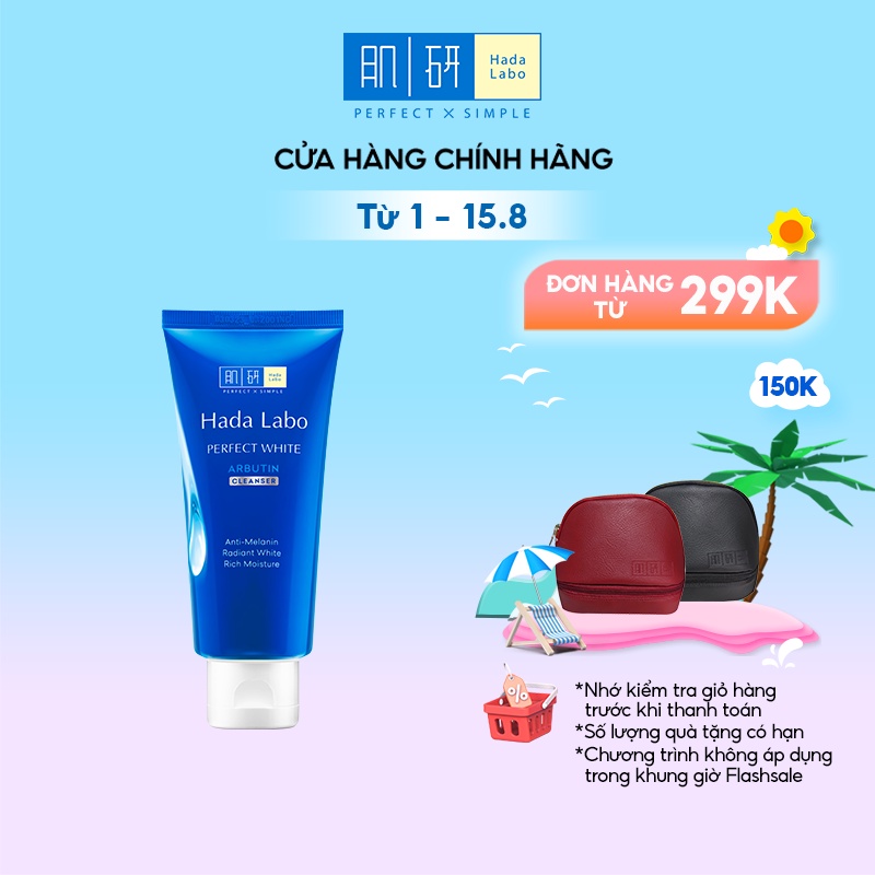 [Mã FMCGMALL -8% đơn 250K] Kem rửa mặt dưỡng trắng Hada Labo Perfect White Cleanser 80g