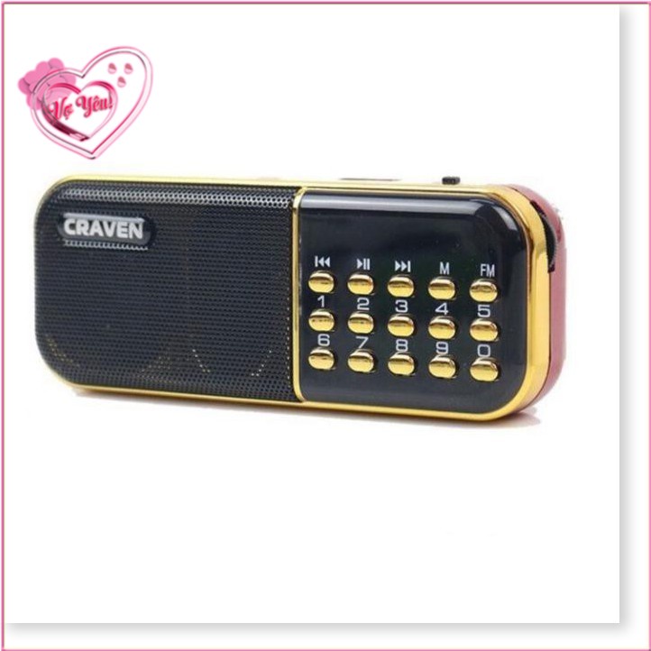 Loa nghe nhạc thẻ nhớ USB Radio mini nghe đài nghe kinh phật Craven Cr-25A