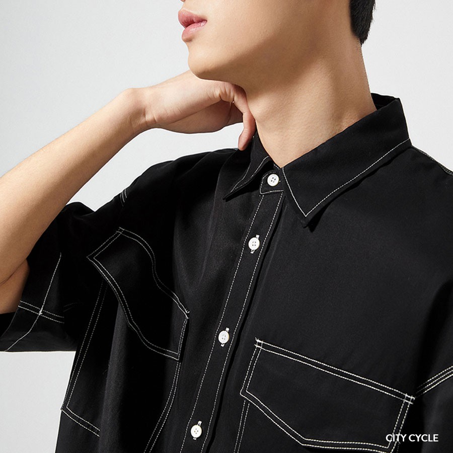 Áo sơ mi ngắn tay White Line City Cycle - Áo khoác sơ mi nam nữ Unisex form rộng Local Brand | BigBuy360 - bigbuy360.vn