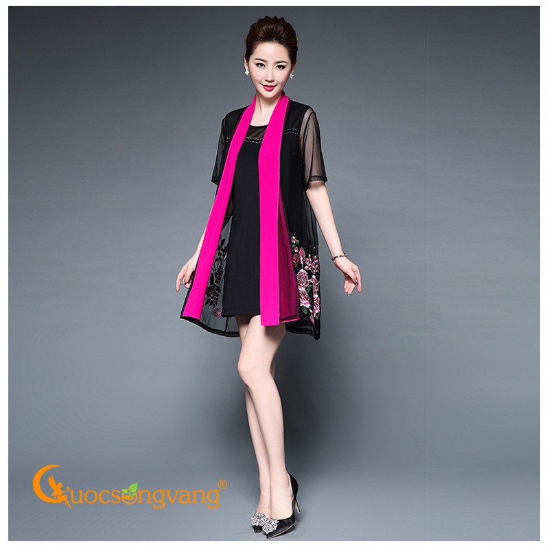 Váy đầm big size quý phái váy đầm suông kèm áo choàng GLV124 Cuocsongvang