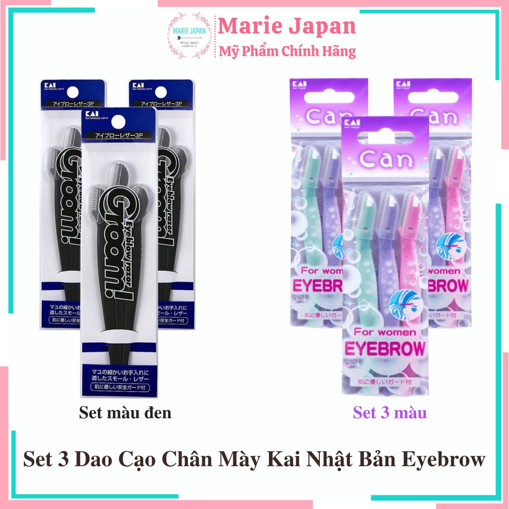 Set 3 Dao Cạo Chân Mày Kai Nhật Bản Eyebrow