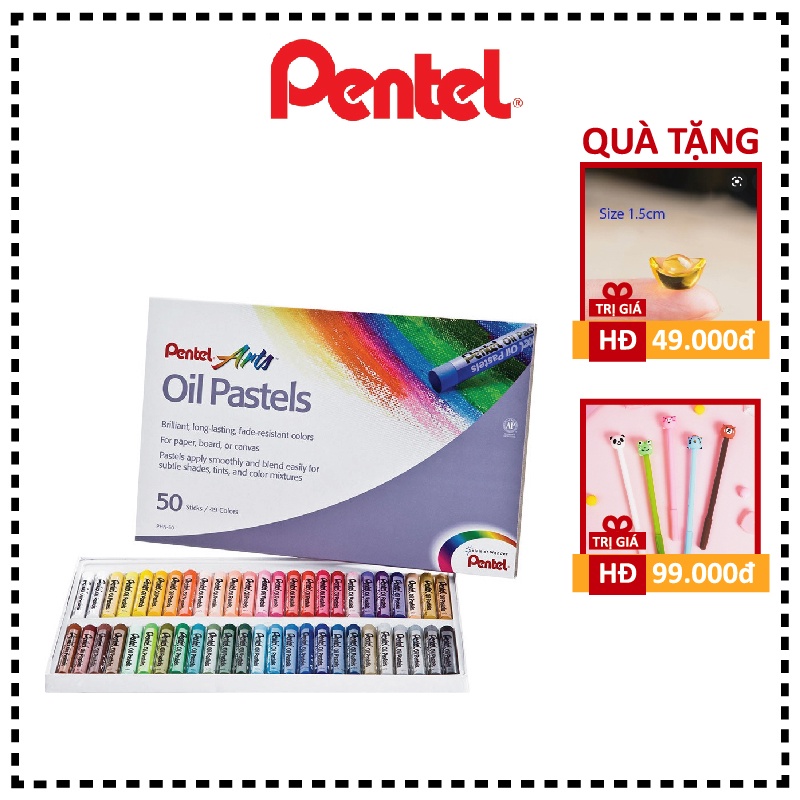 Sáp dầu Pentel 50 màu (Hàng chính hãng)