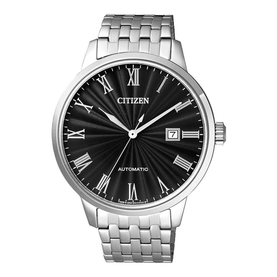 Đồng Hồ Citizen Nam Dây Kim Loại Máy Cơ-Automatic NJ0080-50E - Mặt Đen (42mm)