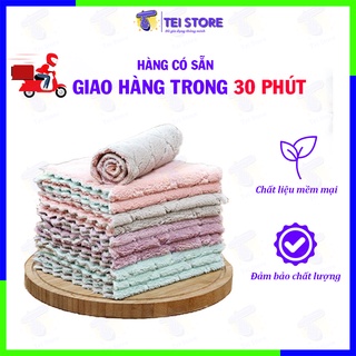 COMBO 10 Khăn lau đa năng nhà bếp cao cấp 2 mặt siêu thấm nước siêu mềm mại 16x27cm - Tei Store