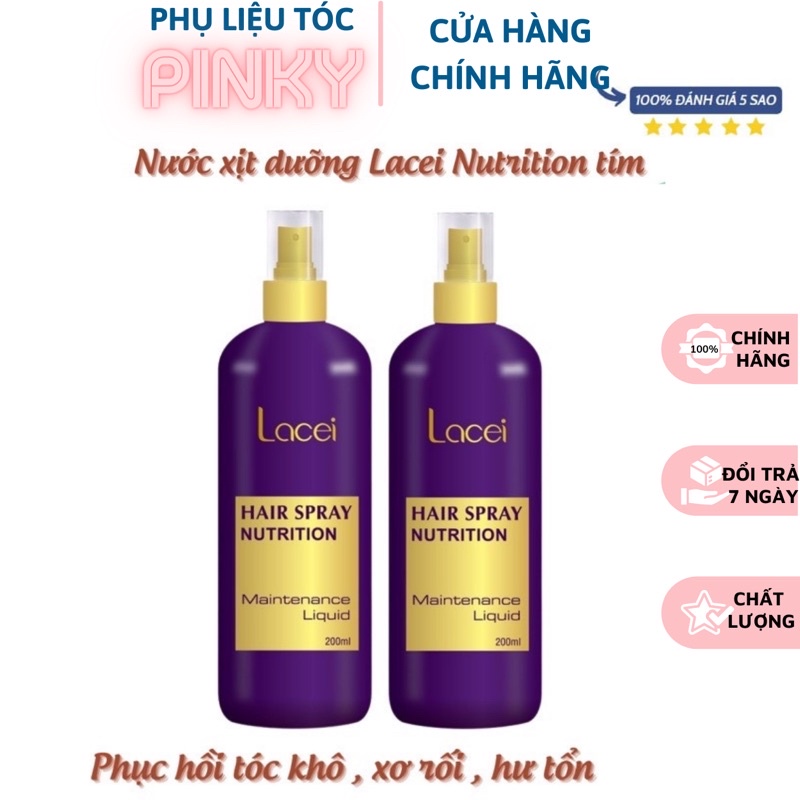 NƯỚC XỊT DƯỠNG TÓC LACEI NUTRITION TÍM 200ML GIÚP TÓC MỀM MƯỢT PHỤC HỒI