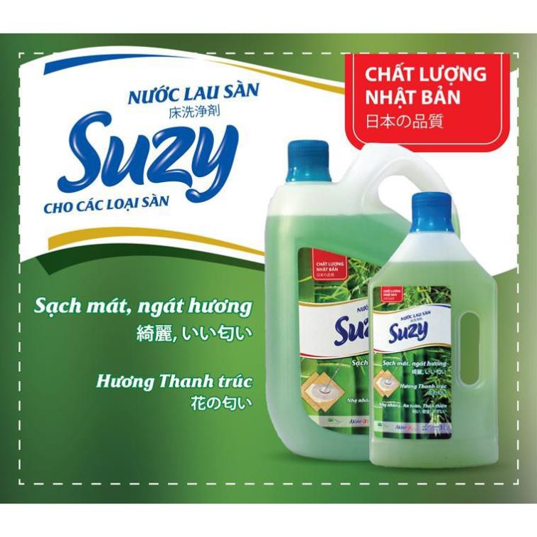 [CHÍNH HÃNG] [tặng ngay khăn lau]nước lau sàn SUZY 1L - thành phần HỮU CƠ, chất lượng NHẬT BẢN