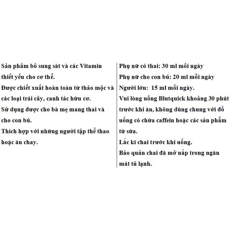 Siro Blutquick 500ml của Đức