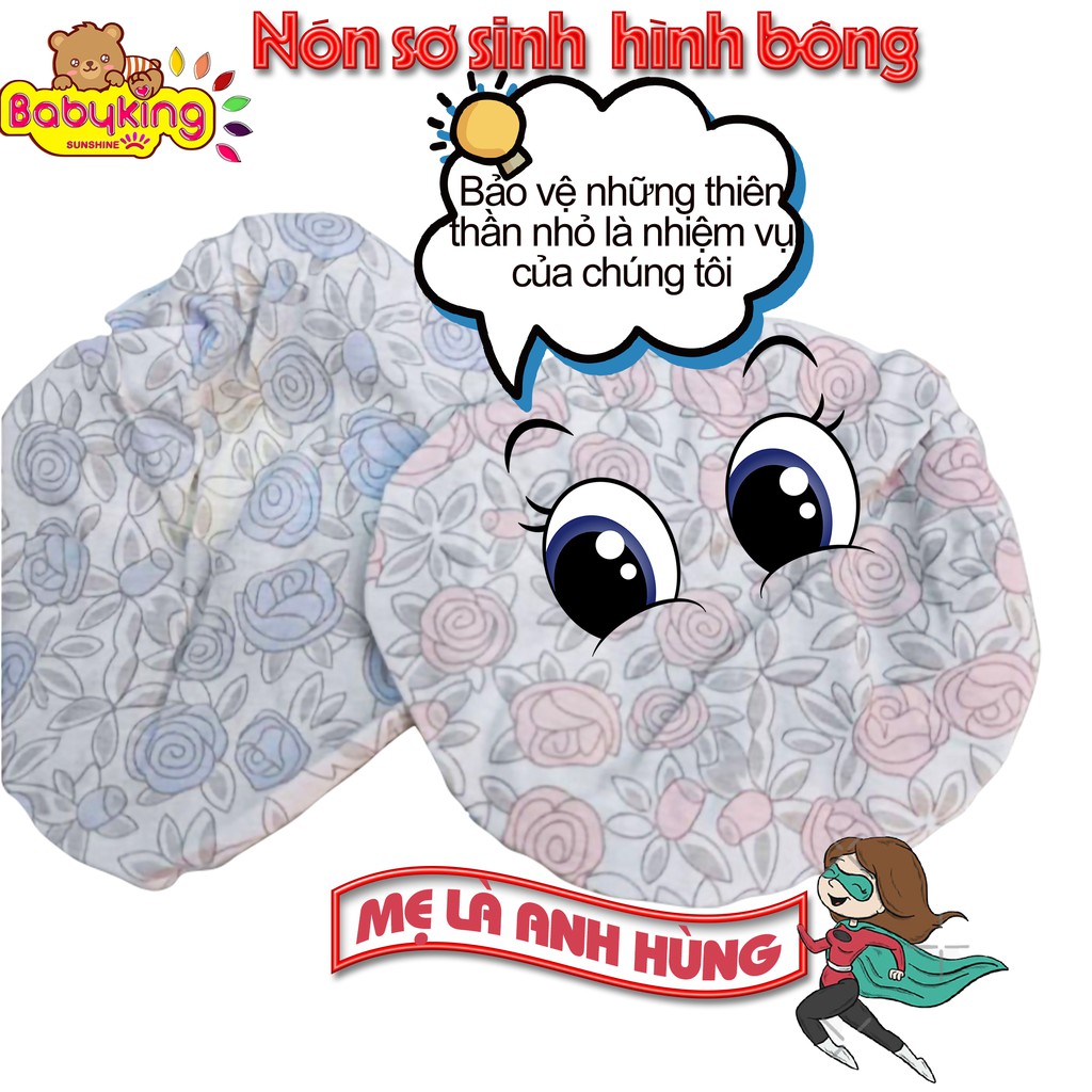 nón sơ sinh hình bông 4142