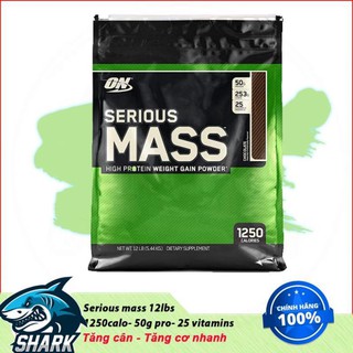 [Freeship + Quà] Sữa Tăng Cân Tăng Cơ Serious Mass 12lbs - On - Chính Hãng 100%