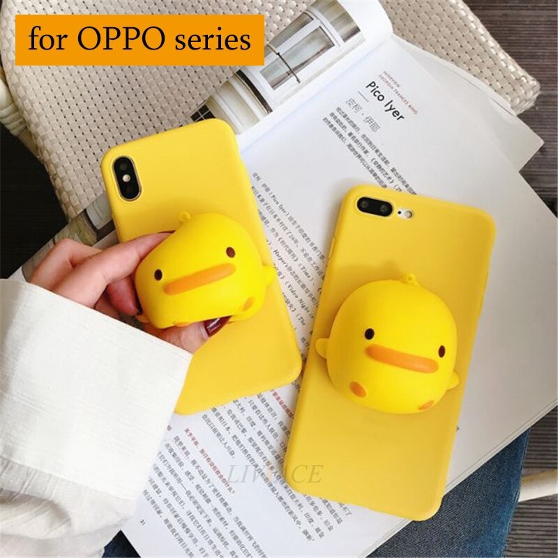 Ốp điện thoại silicon gắn vịt ngộ nghĩnh dùng cho OPPO F11 F11 Pro Realme 3 1 Reno F9 F5 A73 F3 A3S F7 R17 R15 Pro