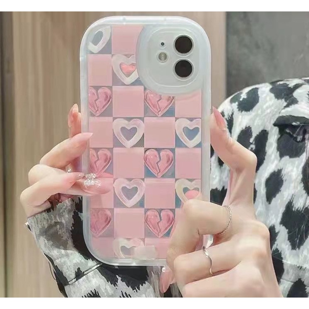 Ốp Điện Thoại Họa Tiết Trái Tim Kẻ Sọc Ba Màu Cho IPhone 12 13 11 Pro Max X Xs Max Xr 6012