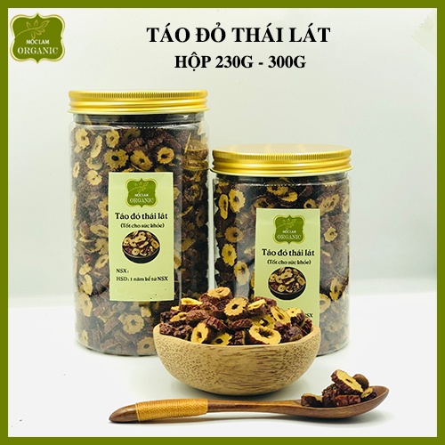 Táo đỏ thái lát sấy khô chất lượng tốt Mộc Lam(Hộp 230g - 300g)