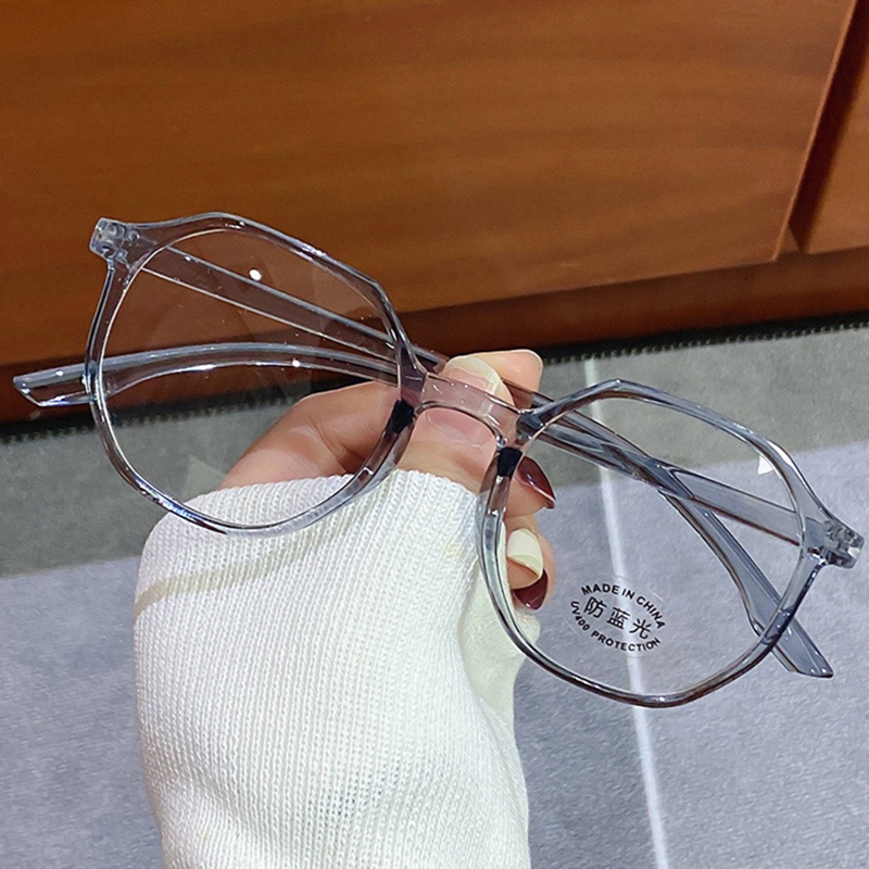 Mắt Kính Chống Tia Uv Tròng Trong Suốt Thời Trang Retro Cho Nam Nữ