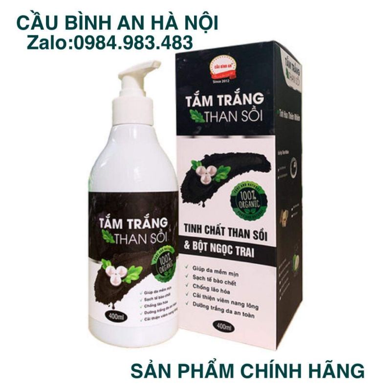 Tắm trắng Tinh chất Than sồi Cầu bình an