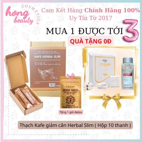 Thạch Kafe giảm cân Herbal Slim ( Hộp 10 thanh )🍫