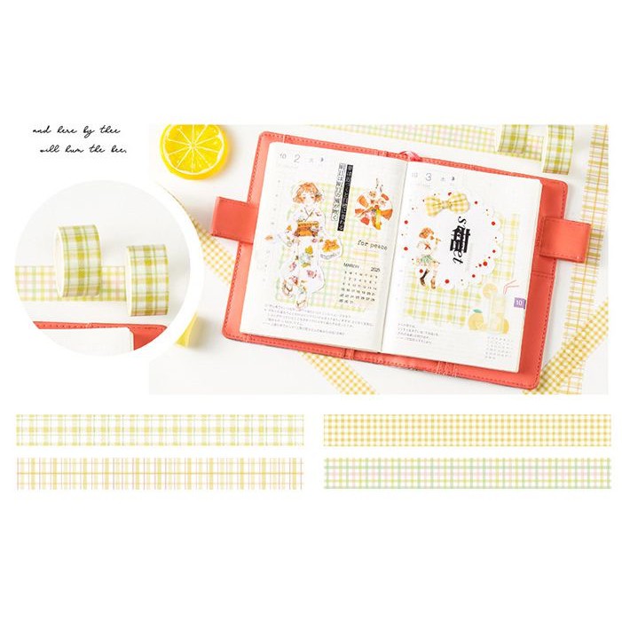 (Video) Set 4 cuộn Washi Tape 20mm x 2m màu Pastel