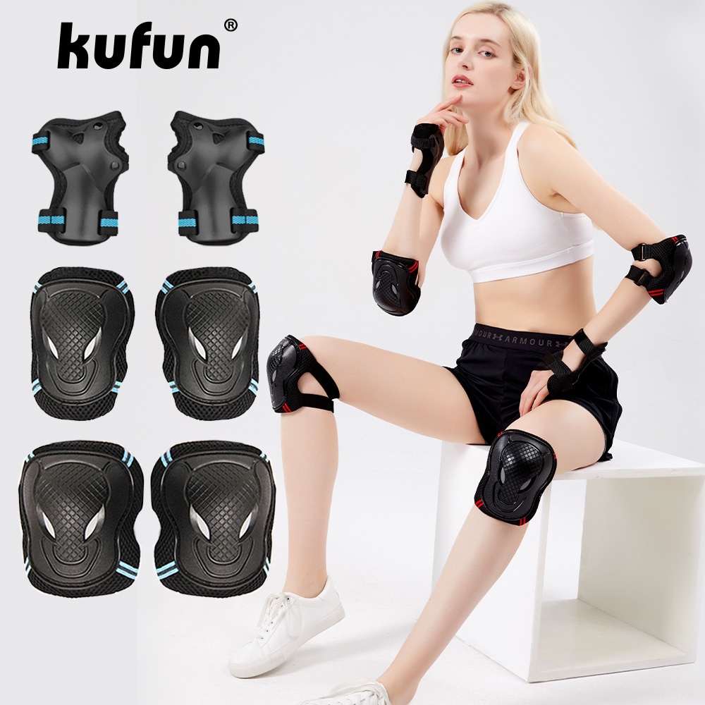 Bộ phụ kiện đệm bảo vệ cổ tay và đầu gối Kufun chuyên dụng khi chơi thể thao