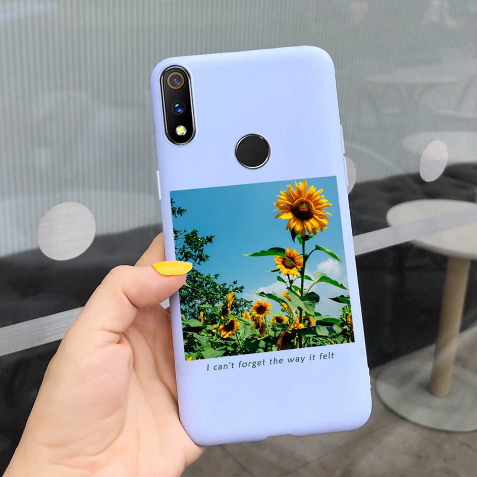 Ốp điện thoại dẻo họa tiết hoa xinh xắn thời trang cho Oppo Realme 3/ 3 Pro Realme3 3i 3pro Rmx1851 Rmx1821 Rmx1827