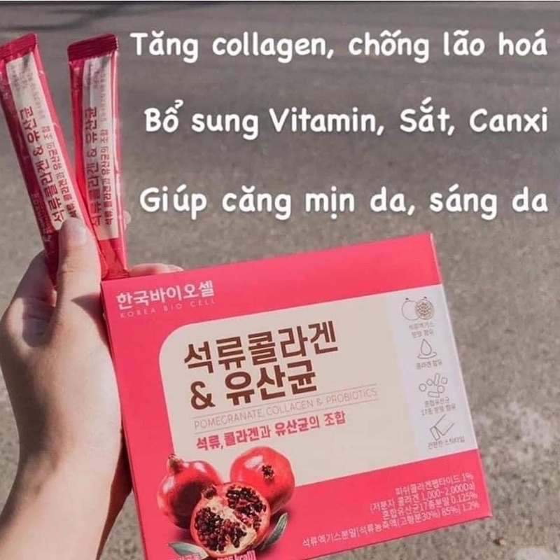 BỘT UỐNG COLLAGEN LỰU ĐỎ BIO CELL HỘP 30 GÓI