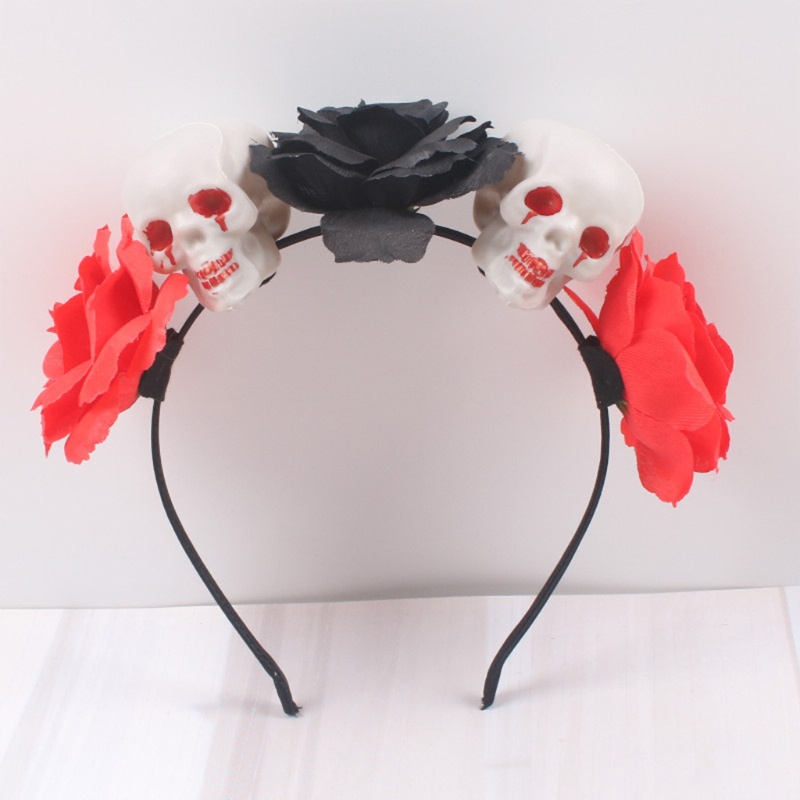 Băng Đô Hoa Hồng Và Đầu Lâu Phụ Kiện Chụp Ảnh Halloween