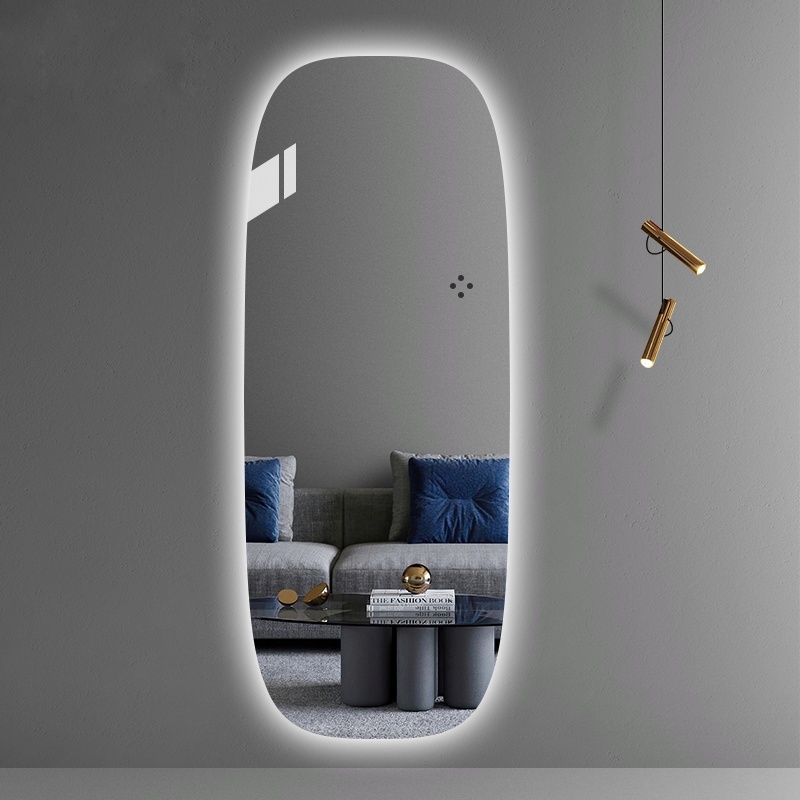 (FREESHIP) Gương toàn thân hình quả dưa decor VUADECOR led cảm ứng 80x180cm treo tường (Full phụ kiện)