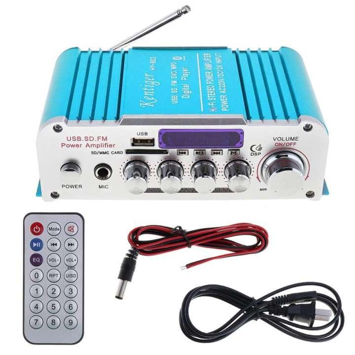 Amply bluetooth, Ampli mini Karaoke Kentiger 5.0 HY 803 12V-220V bluetooth-âm thanh cực chất