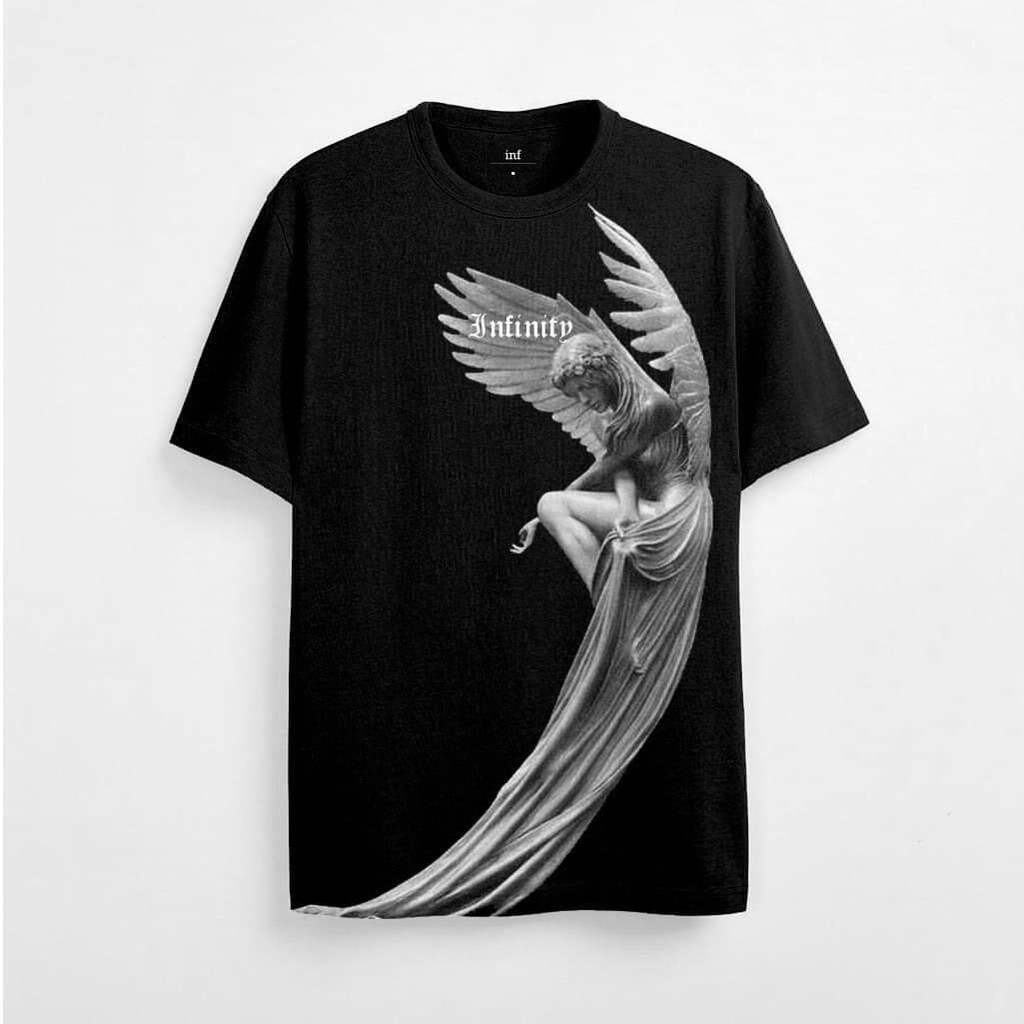 Áo Thun Nam Cổ Tròn INF In Hình Thiên Thần,Vải Cotton Co Giãn Form Regular AT010106 ,Somehowstore