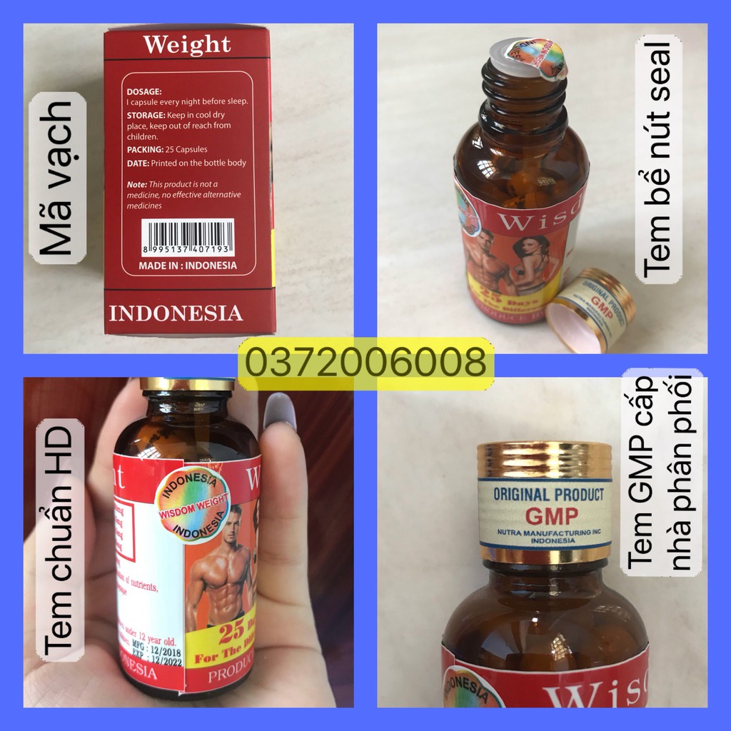 Vitamin tăng cân Wisdom Weight (tăng 3~6kg 1 hộp)