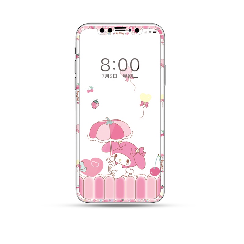 Miếng Dán Cường Lực Viền Dẻo Họa Tiết Hoạt Hình Dễ Thương Cho iPhone 12 11 X XS XR Pro Max