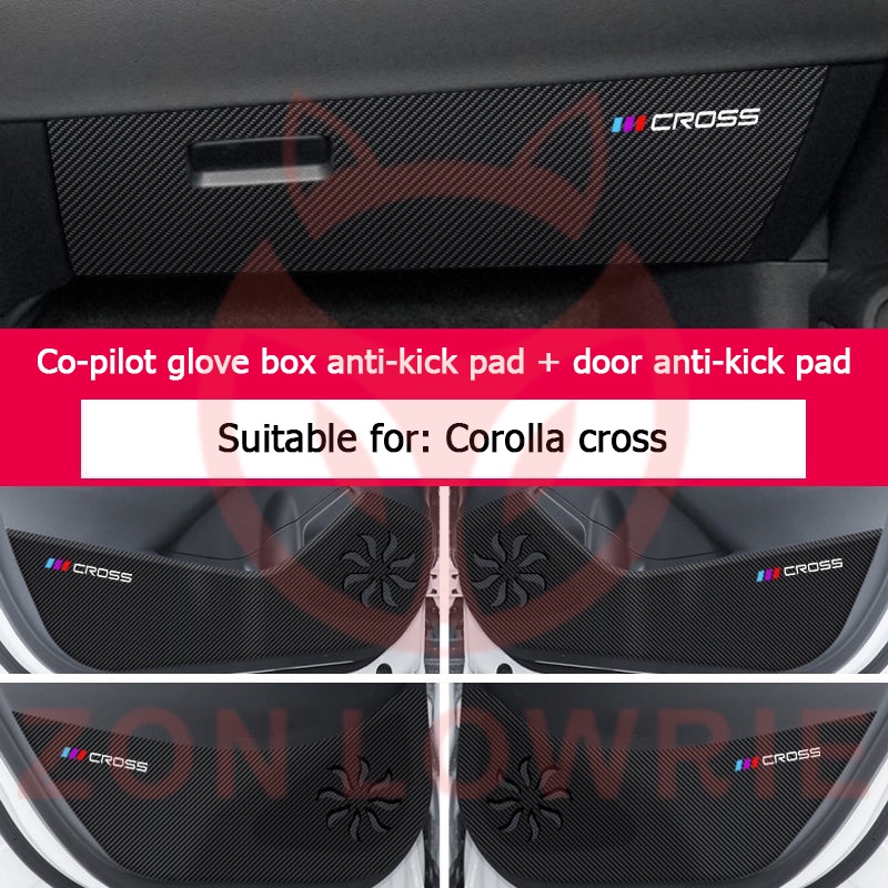Miếng Dán Bảo Vệ Cửa Xe Hơi toyota cross 2019-2022 Bằng Da Sợi carbon Chống Trầy Xước