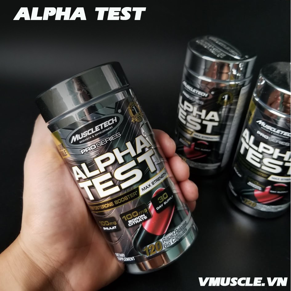 Alpha Test giúp phát triển cơ bắp, testosterone và sức mạnh an toàn (120 Viên)