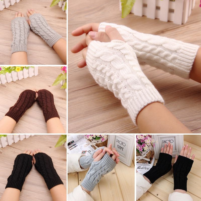 Găng Tay Dài Hở Ngón Giữ Ấm Thời Trang Unisex