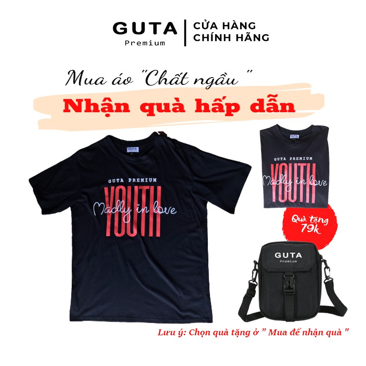 Áo thun tay lỡ GUTA dáng Unisex form rộng phong cách Ulzzang in chữ GT2 | BigBuy360 - bigbuy360.vn