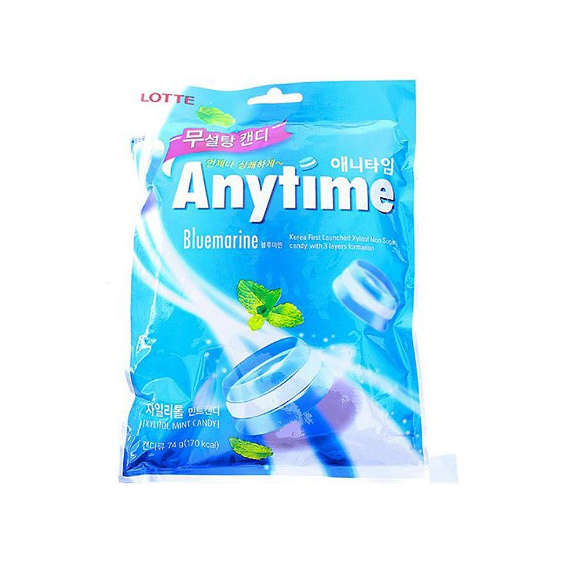 Kẹo Lotte Anytime Mix Vị Chanh/ Bạc Hà/Mận Đào/Bluemarine 74gam