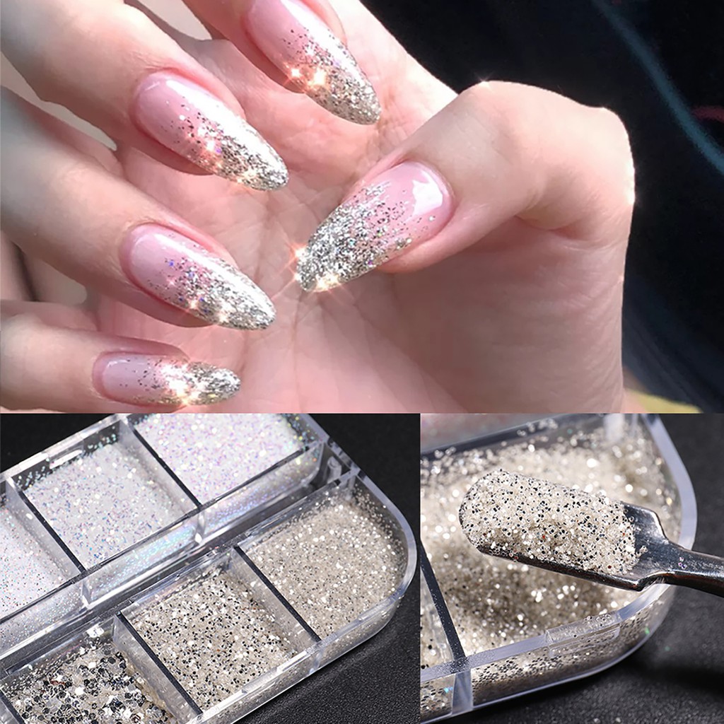 Hộp kim tuyến lấp lánh độc đáo dành cho trang trí móng tay nghệ thuật DIY