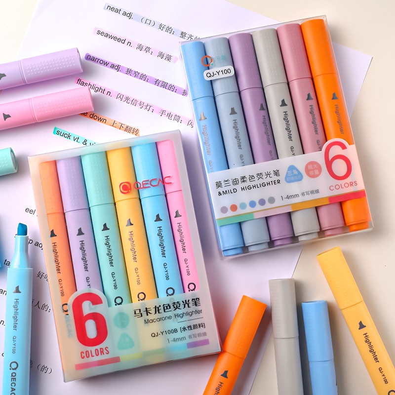 Set 6 Bút Dạ Quang Vẽ Tranh Màu Nước
