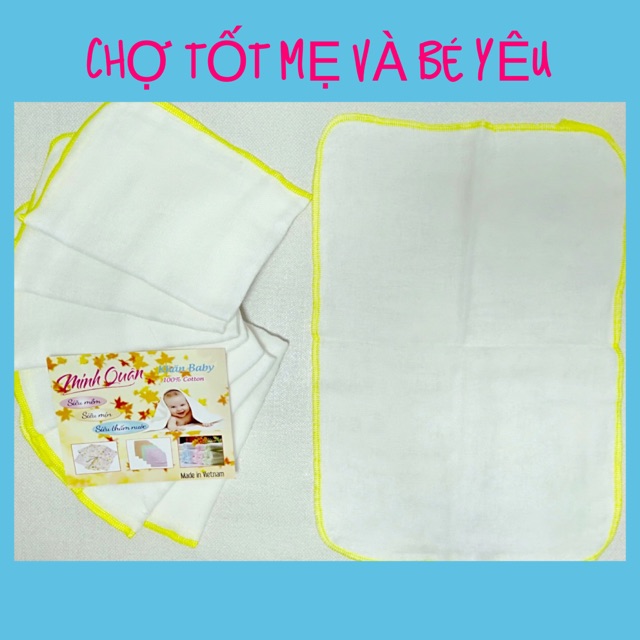 10 Cái Khăn Sữa Cho Bé 5 Lớp Dầy Mềm (cỡ nhỏ, cỡ lớn)