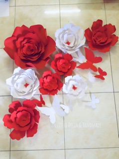 Set hoa giấy backdrop (8 bông)